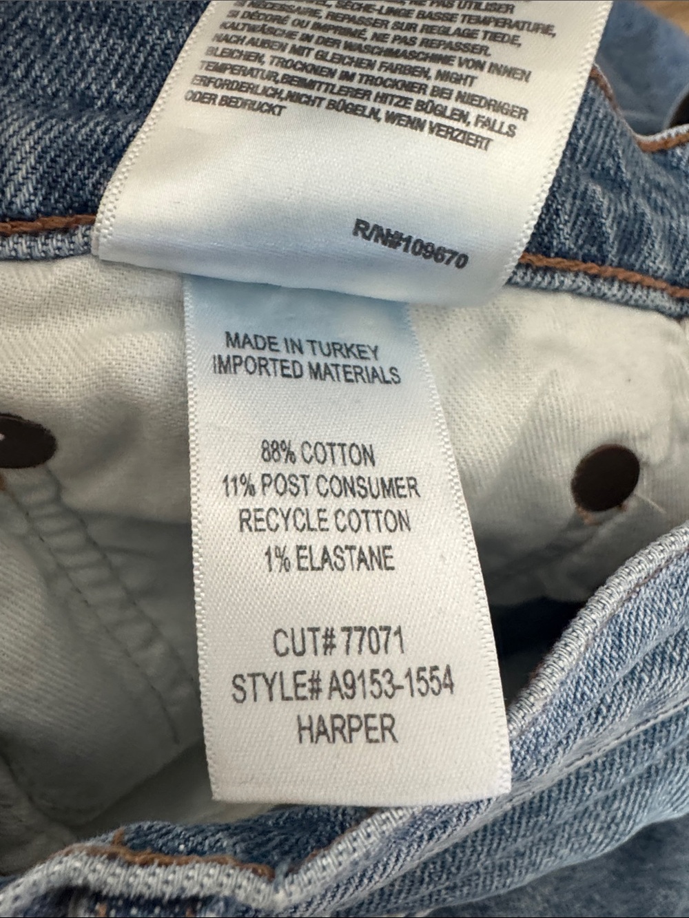 Agolde Harper Mid Rise Relaxed Straight Jeans in Flash, size 28 (27” inseam) - Picture 3 of 7